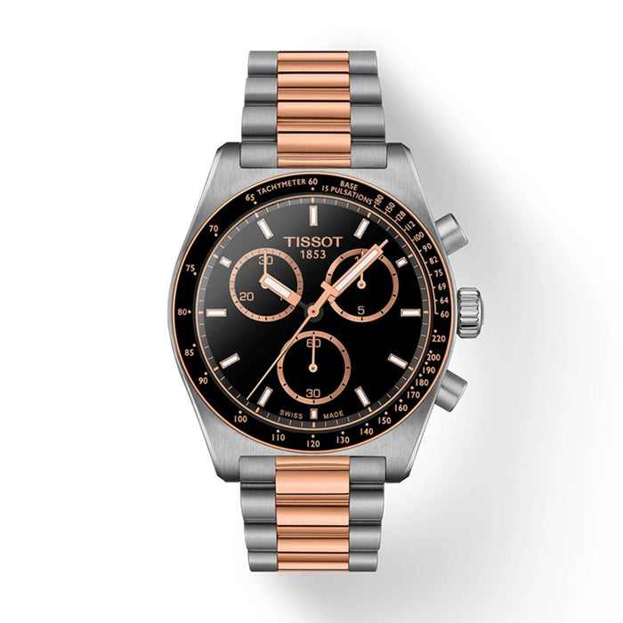 Two-tone Tissot PR516 chronograph with anti-reflective sapphire crystal