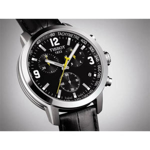 Tissot PRC 200 Chronograph 41mm Black Dial Leather Men's Watch T055.417.16.057.00 - Watch Enclave