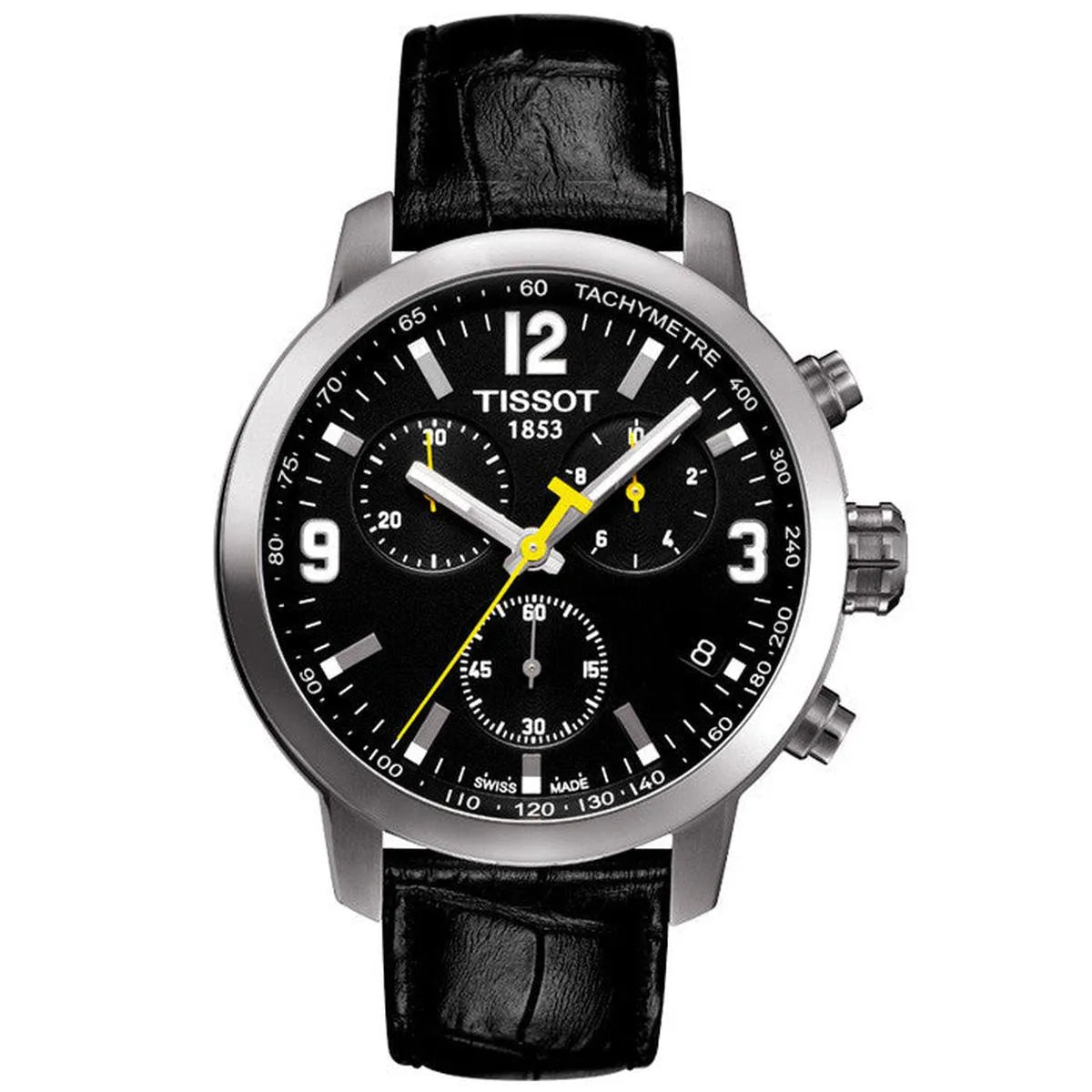 Tissot PRC 200 Chronograph 41mm Black Dial Leather Men's Watch T055.417.16.057.00 - Watch Enclave