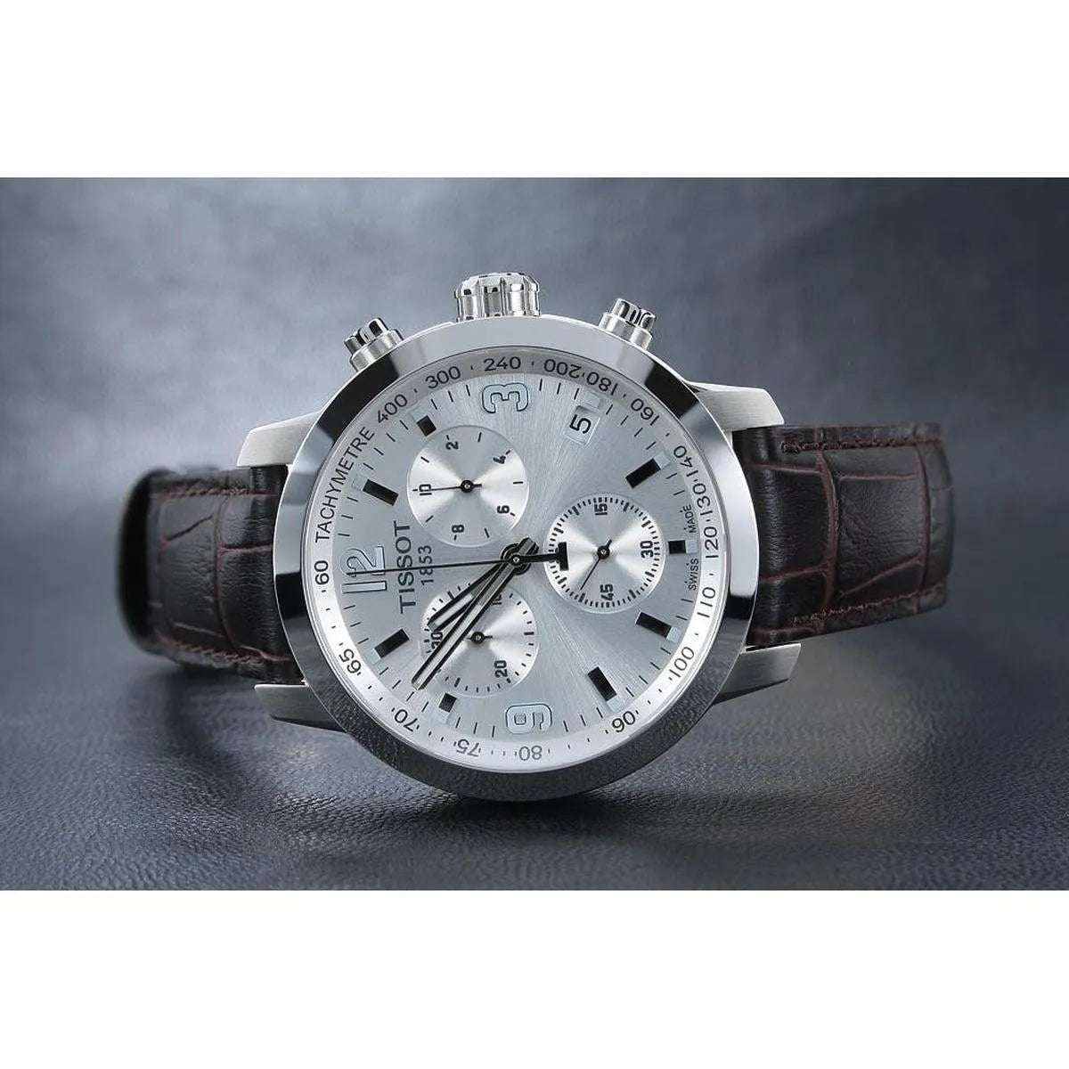 Tissot PRC 200 Chronograph 41mm Blue Dial Leather Men's Watch T055.417.16.037.00 - Watch Enclave