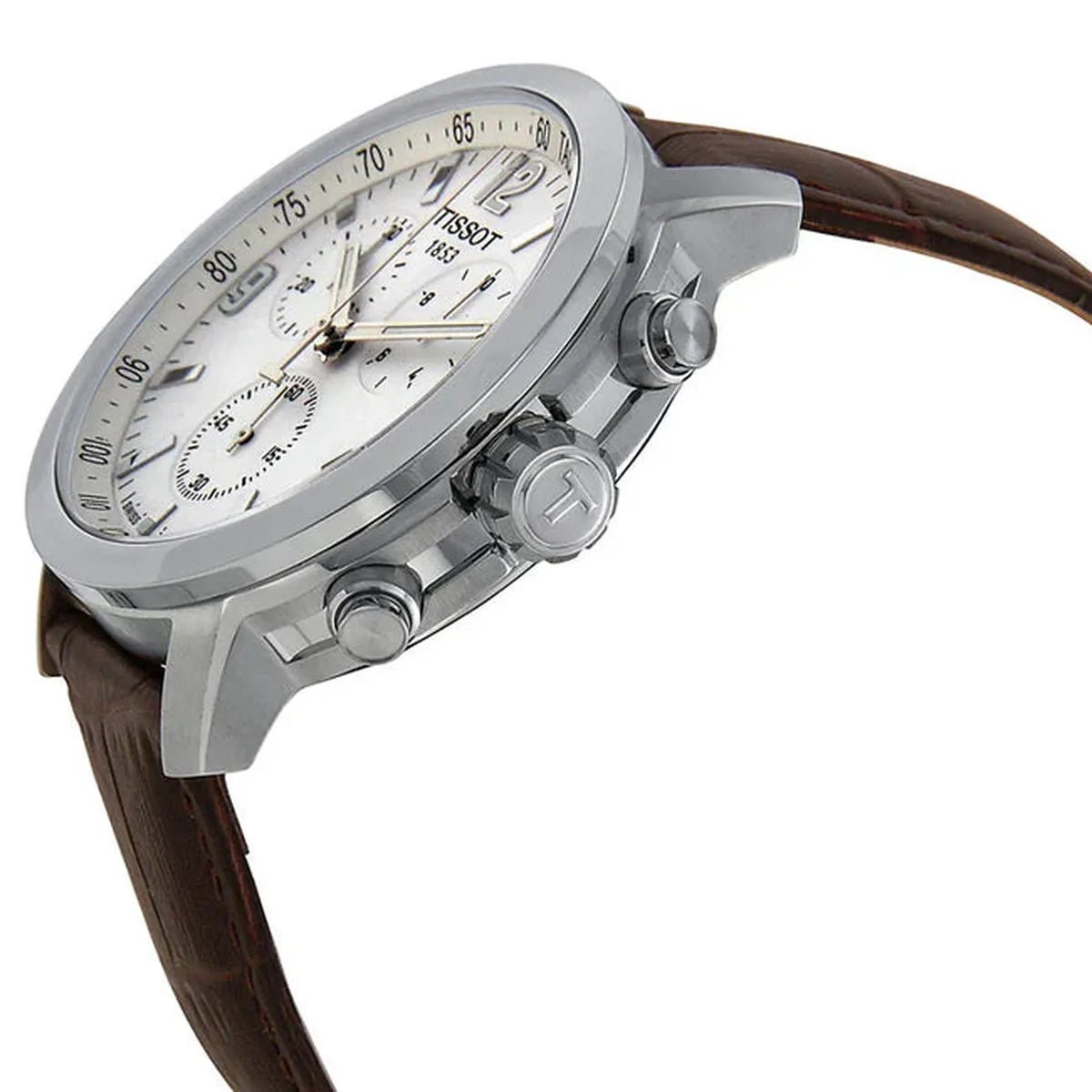 Tissot PRC 200 Chronograph 41mm Silver Dial Leather Men's Watch T055.417.16.017.01 - Watch Enclave