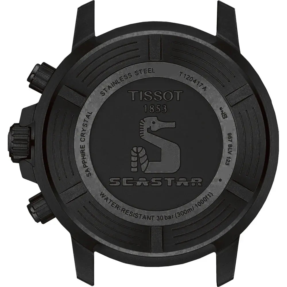 Tissot T120.417.37.051.02 Seastar 1000 Chronograph Black Dial Black Rubber Strap Watch For Men Tissot