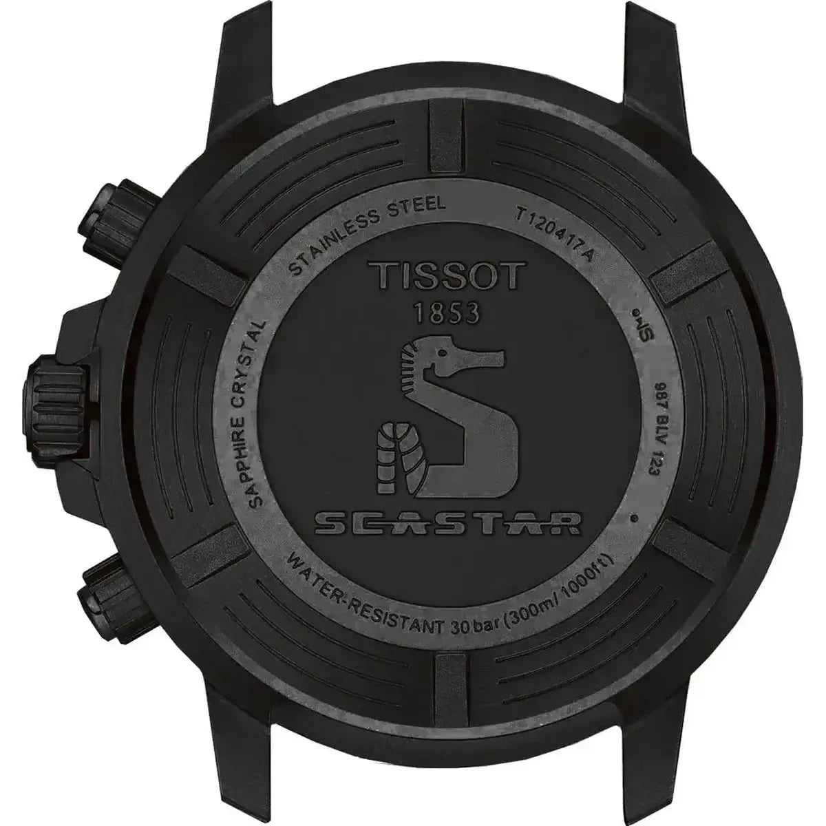 Tissot T120.417.37.051.02 Seastar 1000 Chronograph Black Dial Black Rubber Strap Watch For Men Tissot