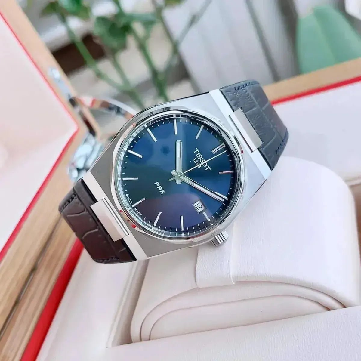 Tissot T137.410.16.041.00 PRX Blue Dial Blue Leather Strap Watch for Men Tissot