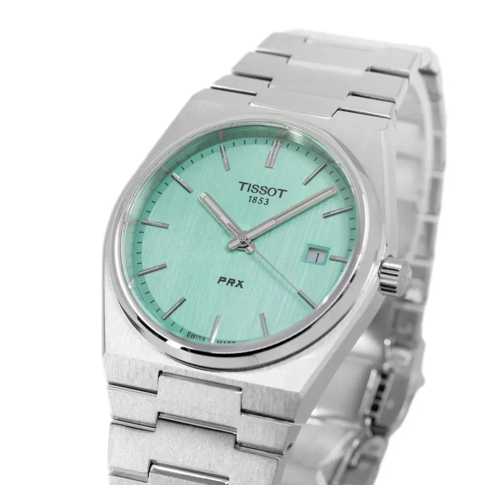 Tissot T137.410.11.091.01 PRX Quartz Light Green Dial Silver Steel Strap Watch for Men Tissot