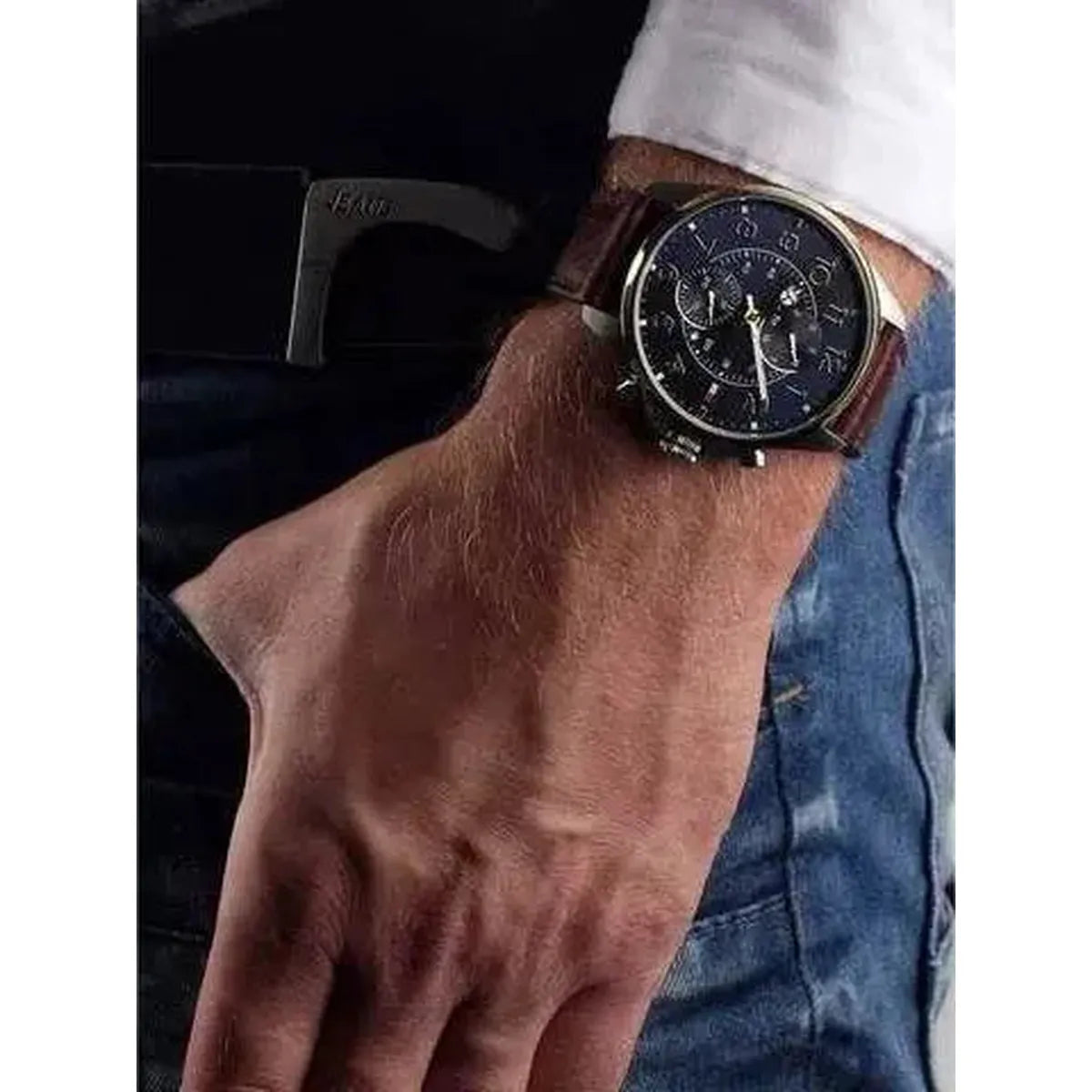 Tommy Hilfiger 1791275 Dean Multifunctional Blue Dial Brown Leather Strap Watch for Men Tommy Hilfiger