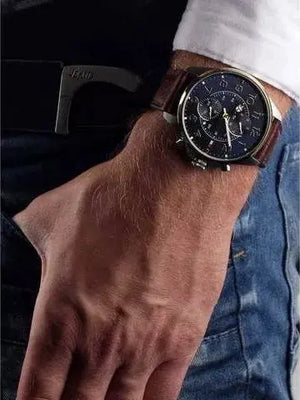 Tommy Hilfiger 1791275 Dean Multifunctional Blue Dial Brown Leather Strap Watch for Men Tommy Hilfiger