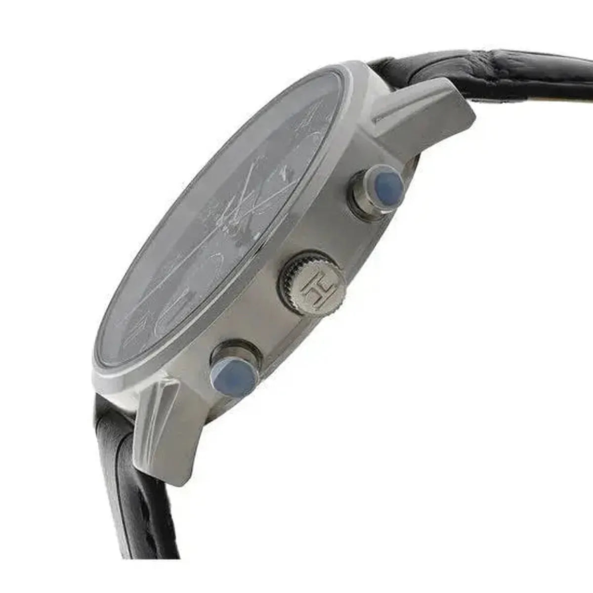 Tommy Hilfiger 1791401 Kane Quartz Black Dial Black Leather Strap Watch for Men Tommy Hilfiger