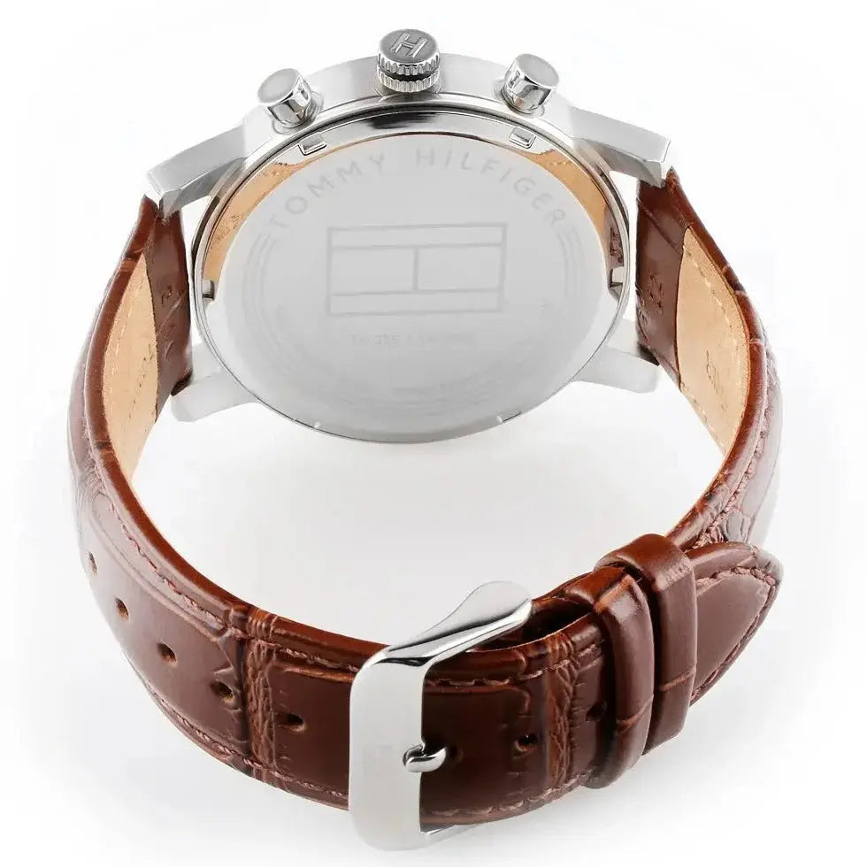 Tommy Hilfiger 1791400 Kane Chronograph White Dial Brown Leather Strap Watch for Men Tommy Hilfiger