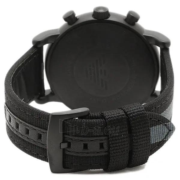 Emporio Armani AR6131 Sigma Chronograph Black Dial Black Leather Strap Watch For Men Emporio Armani