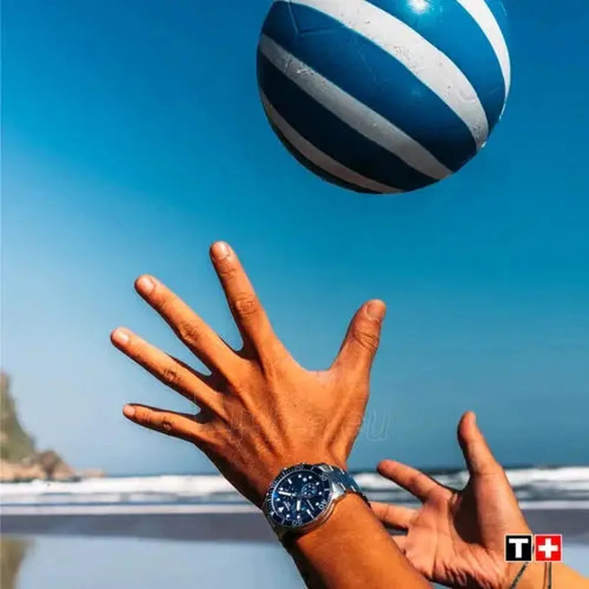 Tissot SeastarT120.417.11.041.00 Chronograph Blue Dial Silver Steel Strap Watch For Men - T120.417.11.041.00 Tissot