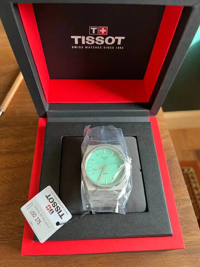 Tissot T137.410.11.091.01 PRX Quartz Light Green Dial Silver Steel Strap Watch for Men Tissot