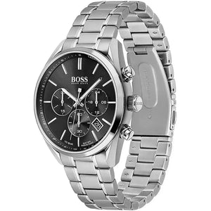 Hugo Boss 1513871 Champion Black Dial Silver Steel Strap Watch for Men Hugo Boss