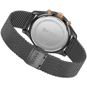 Hugo Boss 1513811 Associate Black Dial Black Mesh Bracelet Watch for Men Hugo Boss