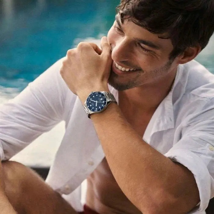 Tissot T120.410.11.041.00 Seastar 1000 Blue Dial Silver Steel Strap Watch For Men Tissot