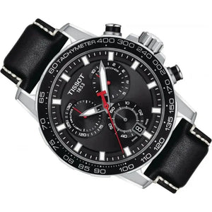 Tissot T125.617.16.051.00 Supersport Chrono Black Dial Black Leather Strap Watch for Men Tissot